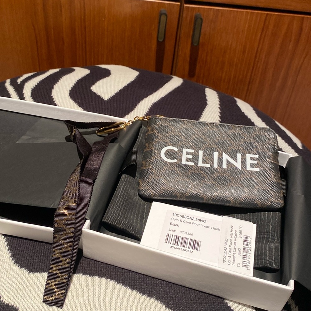 CELINE TRIOMPHE CARDHOLDER WITH KEYRING